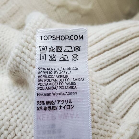 Topshop Turtleneck Sweater Dress Tunic - size 6 in Oat - Picture 15 of 16